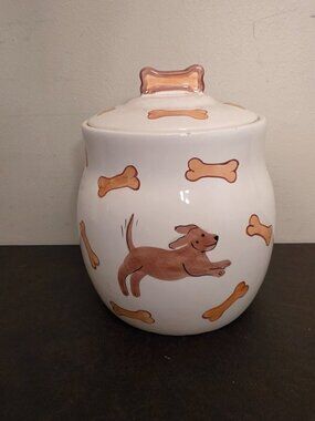 nspirado Stonelite Dog Treat Biscuit Bone Canister Cookie Jar